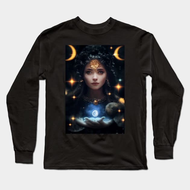 Moon Goddess Long Sleeve T-Shirt by Bam-the-25th